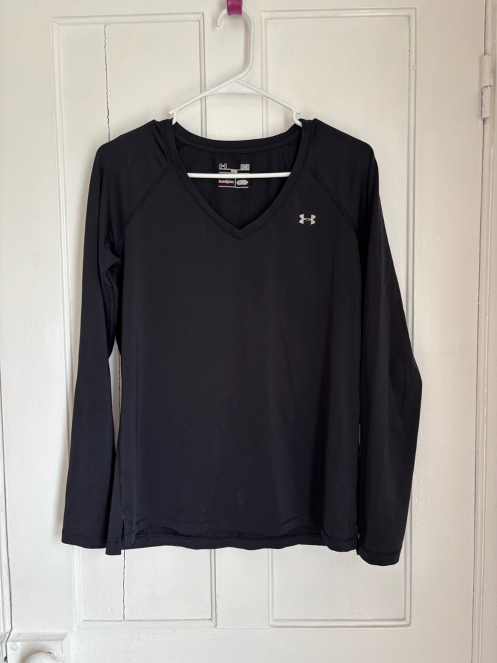Under Armour Black Long-Sleeve V-Neck Athletic Top